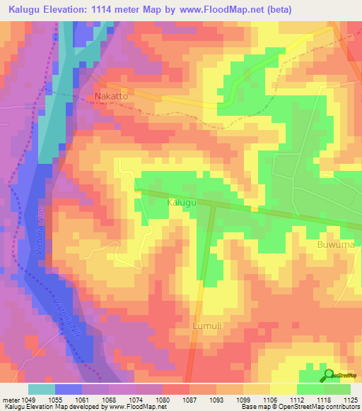Kalugu,Uganda Elevation Map