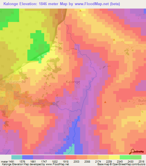 Kalonge,Uganda Elevation Map
