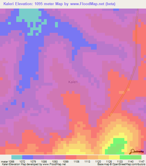 Kaleri,Uganda Elevation Map