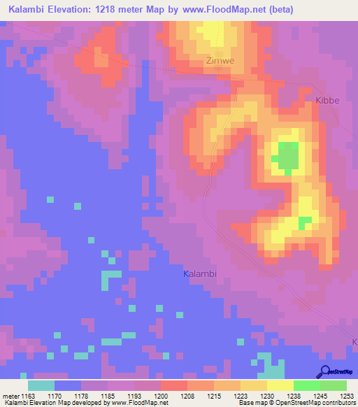 Kalambi,Uganda Elevation Map