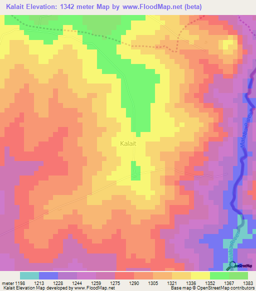 Kalait,Uganda Elevation Map