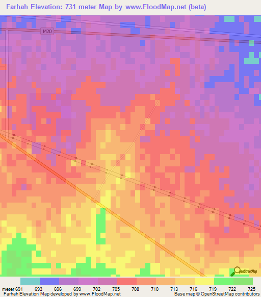 Farhah,Syria Elevation Map