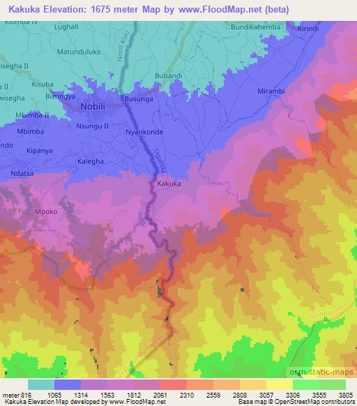 Kakuka,Uganda Elevation Map