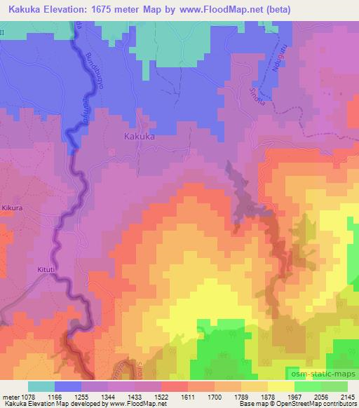 Kakuka,Uganda Elevation Map