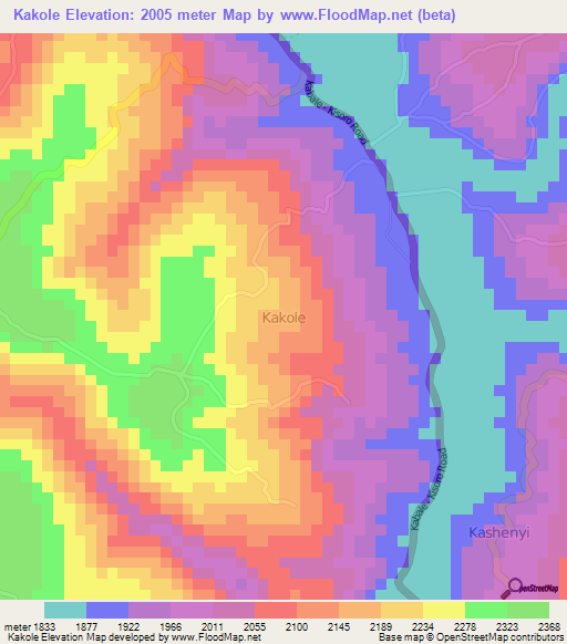 Kakole,Uganda Elevation Map