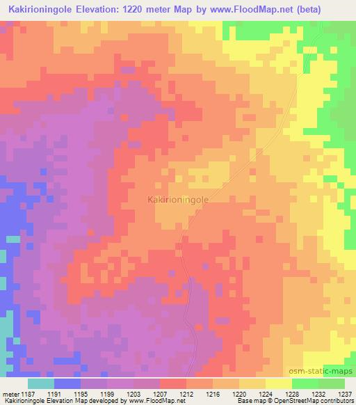 Kakirioningole,Uganda Elevation Map