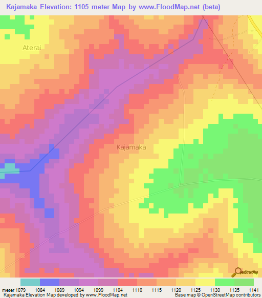 Kajamaka,Uganda Elevation Map