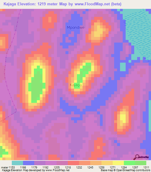 Kajaga,Uganda Elevation Map
