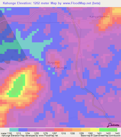 Kahunge,Uganda Elevation Map