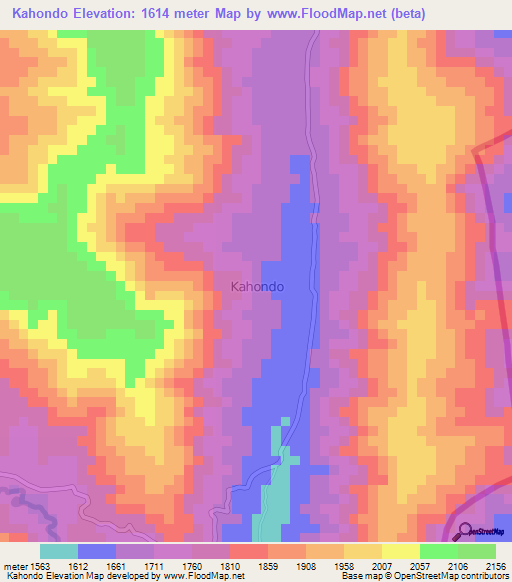 Kahondo,Uganda Elevation Map