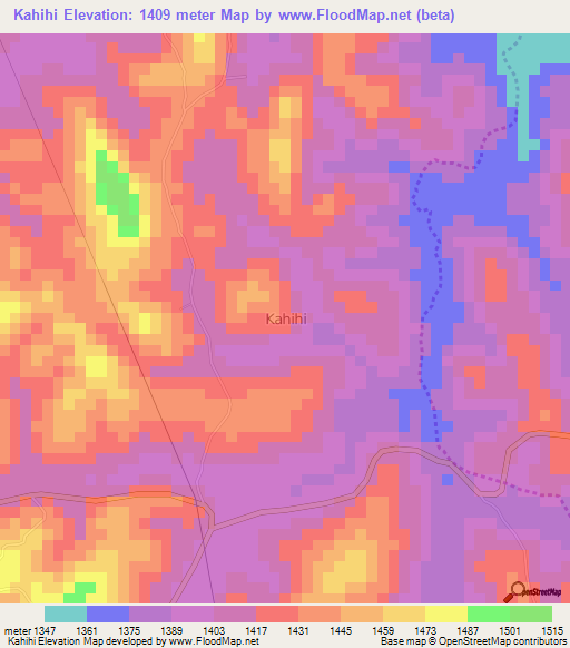 Kahihi,Uganda Elevation Map