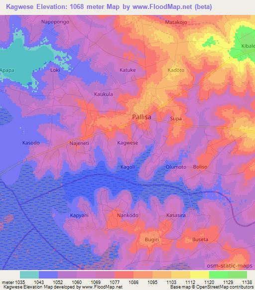 Kagwese,Uganda Elevation Map