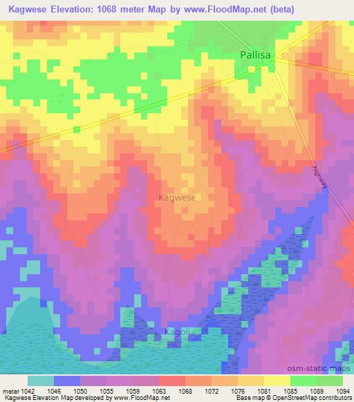 Kagwese,Uganda Elevation Map
