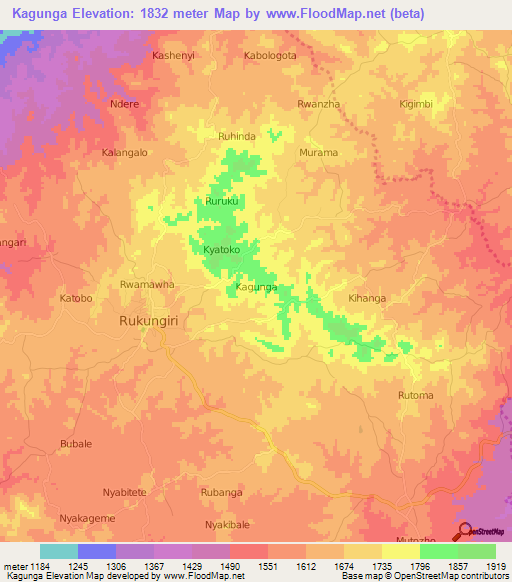 Kagunga,Uganda Elevation Map