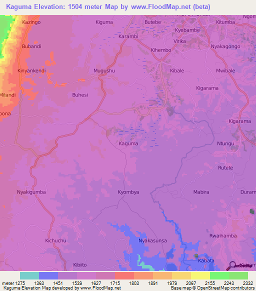 Kaguma,Uganda Elevation Map