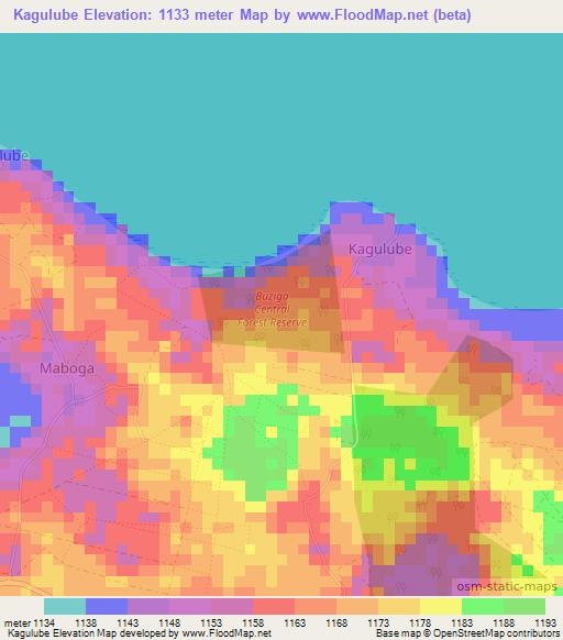 Kagulube,Uganda Elevation Map