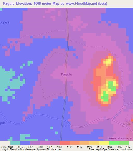 Kagulu,Uganda Elevation Map
