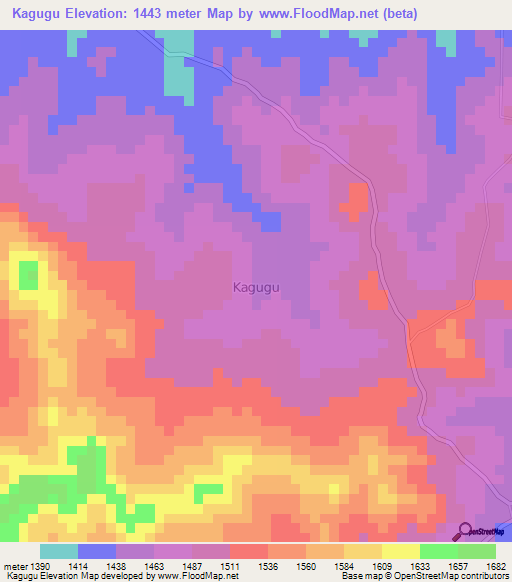Kagugu,Uganda Elevation Map