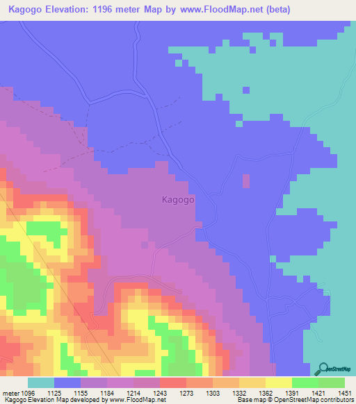 Kagogo,Uganda Elevation Map