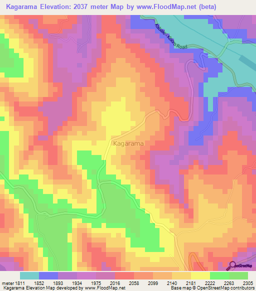 Kagarama,Uganda Elevation Map