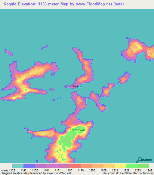 Kagala,Uganda Elevation Map