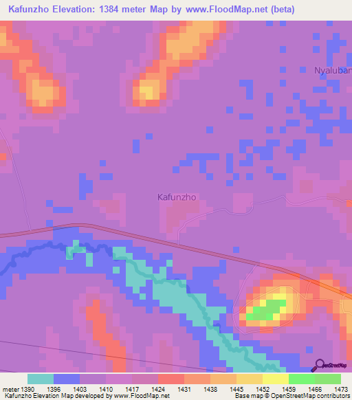 Kafunzho,Uganda Elevation Map