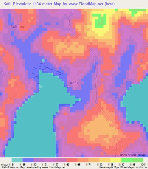 Kafu,Uganda Elevation Map