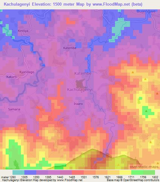 Kachulagenyi,Uganda Elevation Map