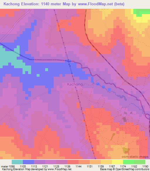 Kachong,Uganda Elevation Map