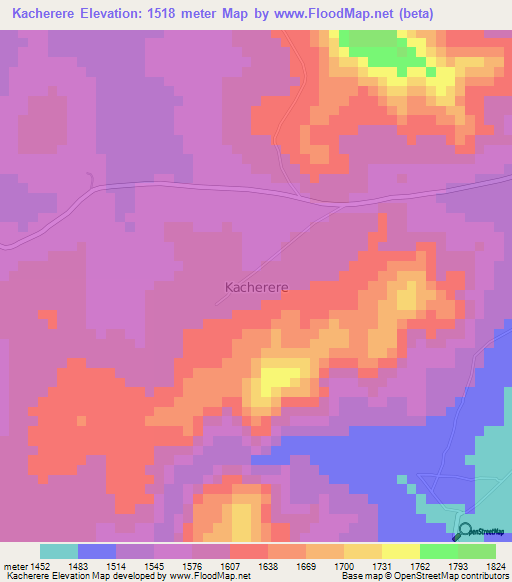 Kacherere,Uganda Elevation Map
