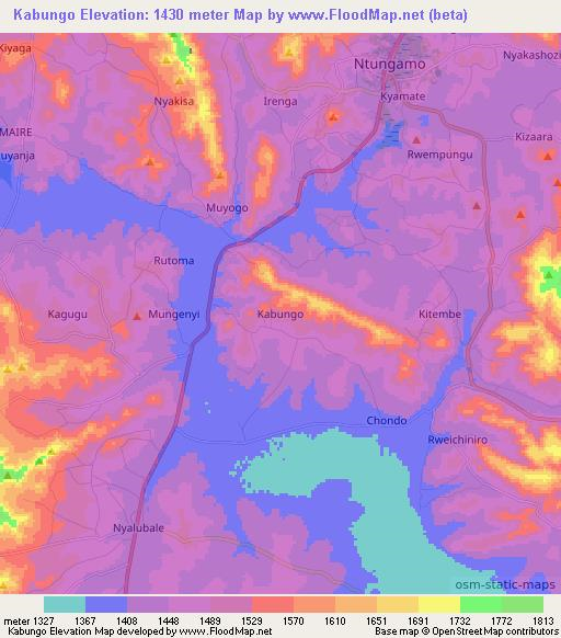 Kabungo,Uganda Elevation Map