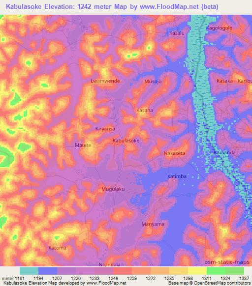 Kabulasoke,Uganda Elevation Map