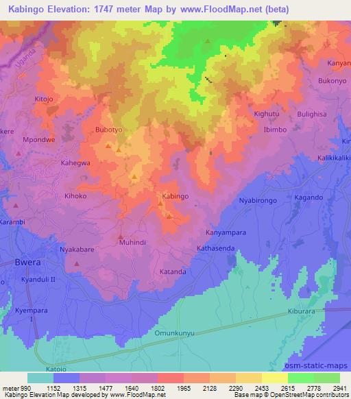 Kabingo,Uganda Elevation Map