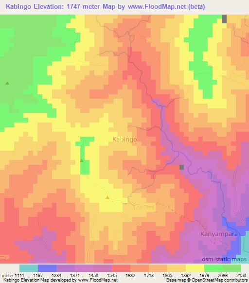 Kabingo,Uganda Elevation Map