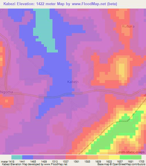 Kabezi,Uganda Elevation Map