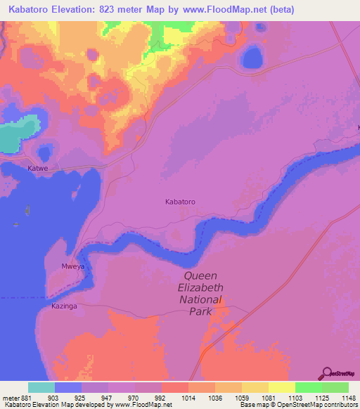 Kabatoro,Uganda Elevation Map