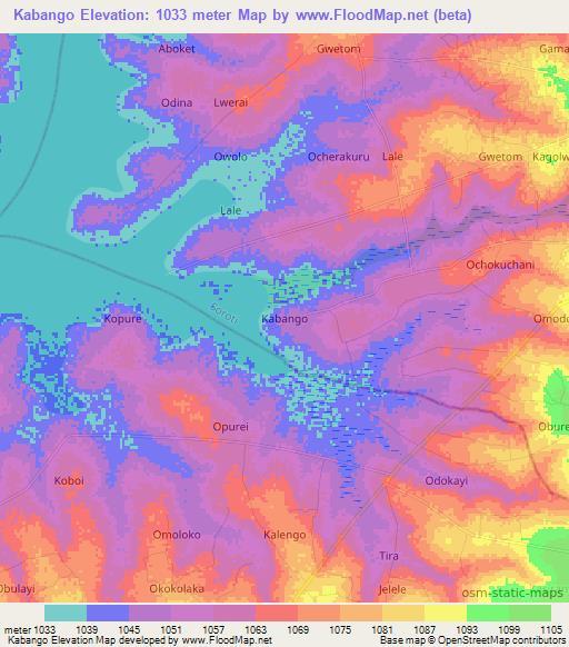 Kabango,Uganda Elevation Map