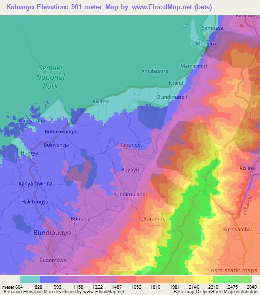 Kabango,Uganda Elevation Map