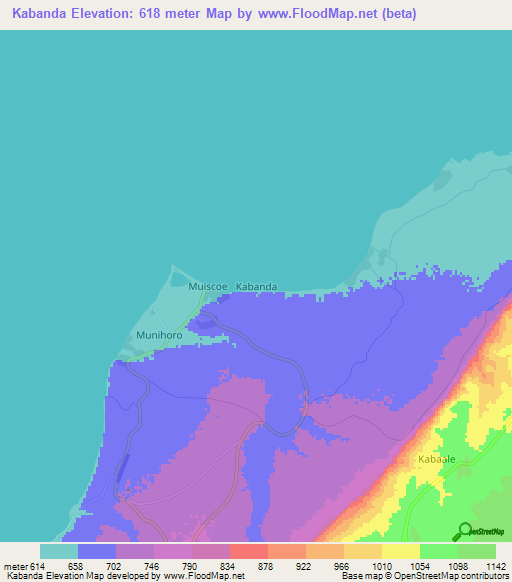 Kabanda,Uganda Elevation Map
