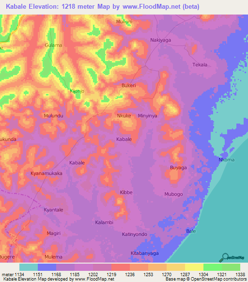 Kabale,Uganda Elevation Map