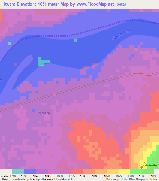 Itwara,Uganda Elevation Map