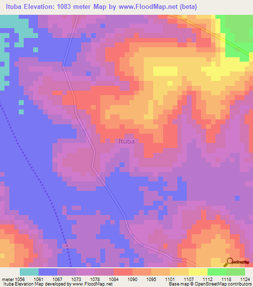 Ituba,Uganda Elevation Map