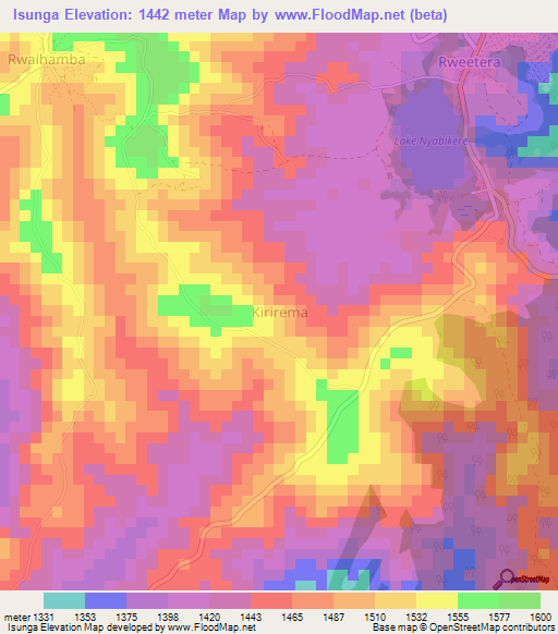 Isunga,Uganda Elevation Map