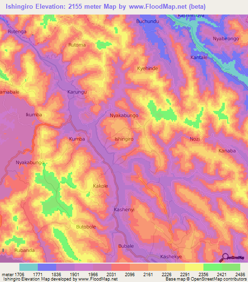 Ishingiro,Uganda Elevation Map