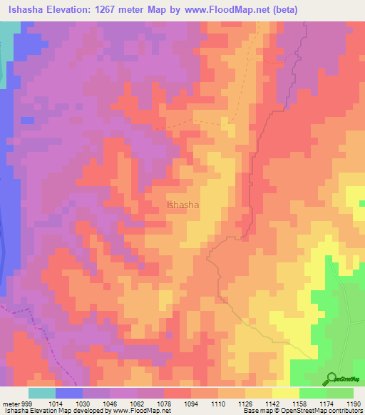 Ishasha,Uganda Elevation Map