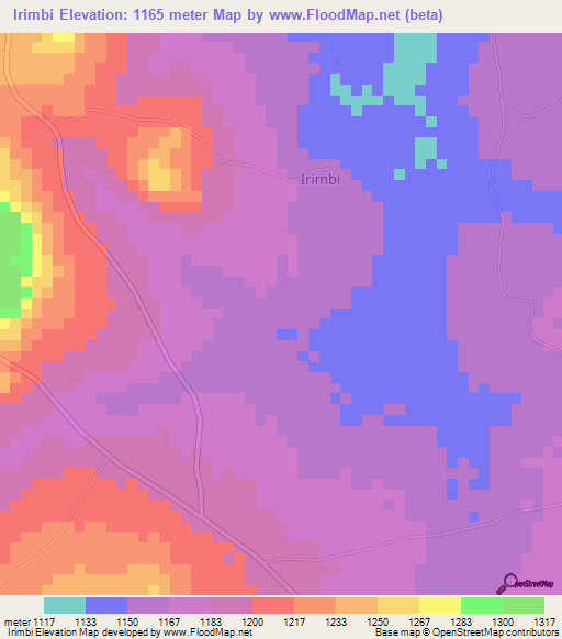 Irimbi,Uganda Elevation Map