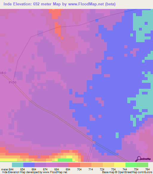 Inde,Uganda Elevation Map