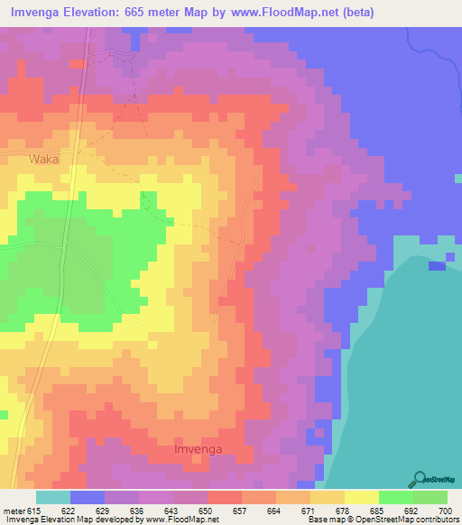 Imvenga,Uganda Elevation Map