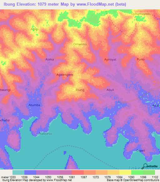 Ibung,Uganda Elevation Map