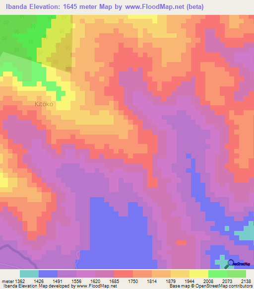 Ibanda,Uganda Elevation Map